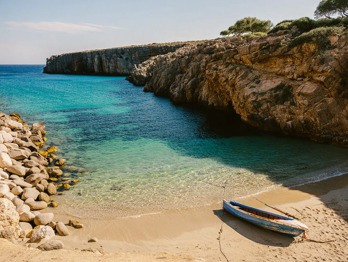 Coastal Escape - Mediterranean shoreline with azure waters and charming villages